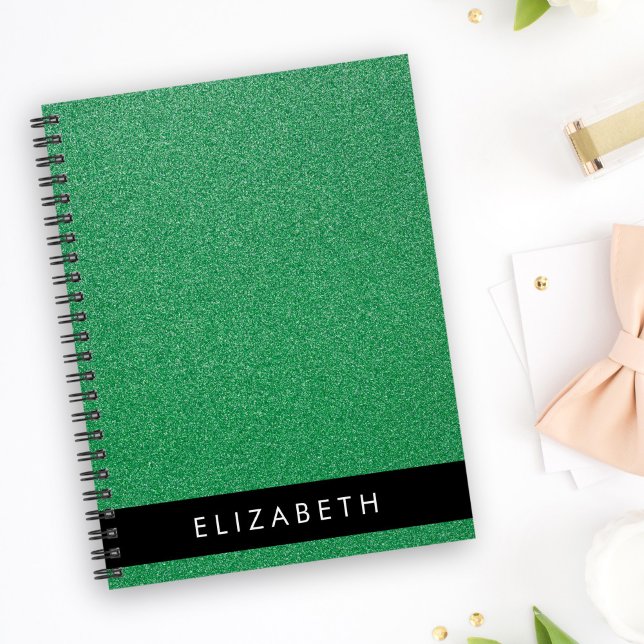 Cuaderno Purpurina verde, fondo Purpurina, nombre (Subido por el creador)