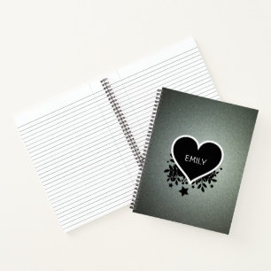 Cuaderno Purpurina verde gris moderno
