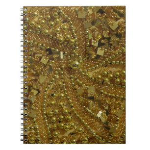 Cuaderno Purpurina y perlas de oro