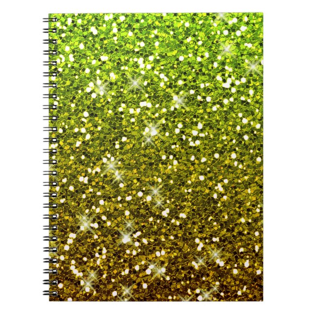 Cuaderno Purpurinas de oro verde brillante (Frente)