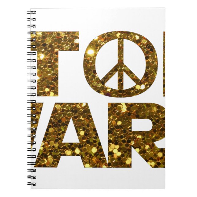 Cuaderno purpurinas detienen las guerras (Frente)