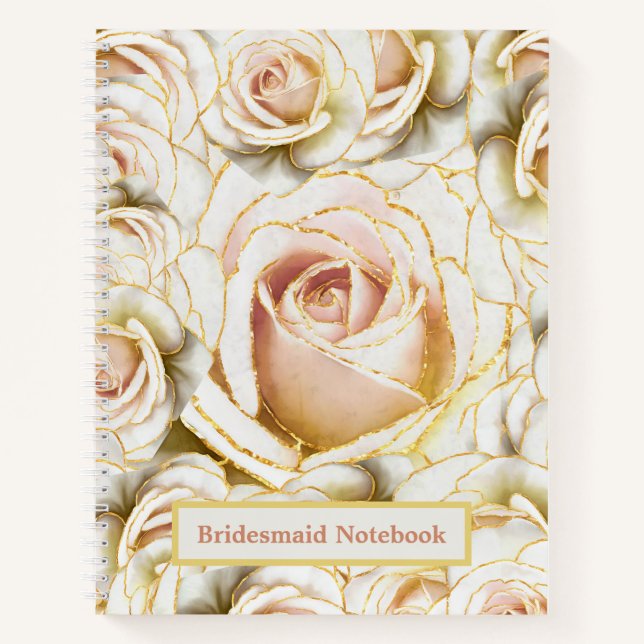 Cuaderno Purpurinas Rosas blancos y rosados de la dama de h (Anverso)
