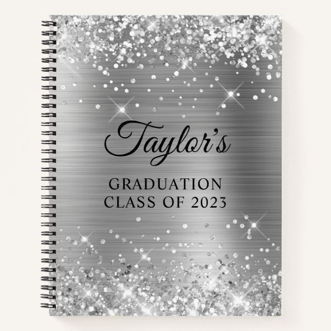 Cuaderno Purpurinoso invitado de graduación de Relieve meta (Anverso)