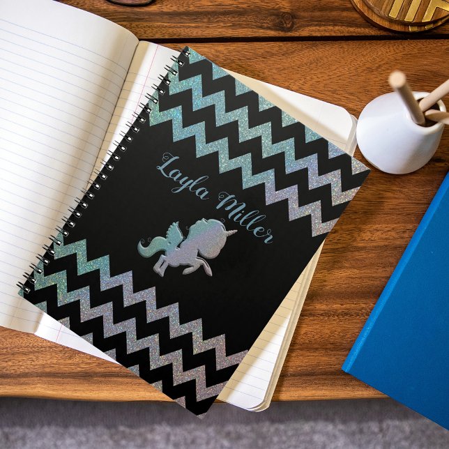 Cuaderno Purpurinoso irlandés lindo Unicorn Zigzag Personal (Subido por el creador)