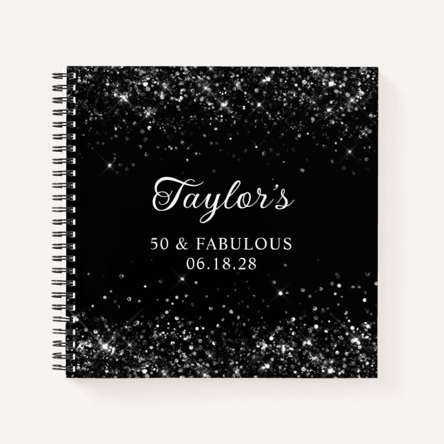 Cuaderno Purpurinoso negro 50 y fabuloso invitado (Anverso)