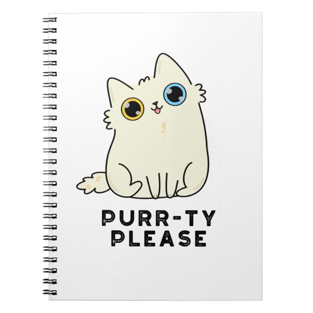 Cuaderno Purr-ty Por Favor Gato Divertido Juego de Palabras (Frente)
