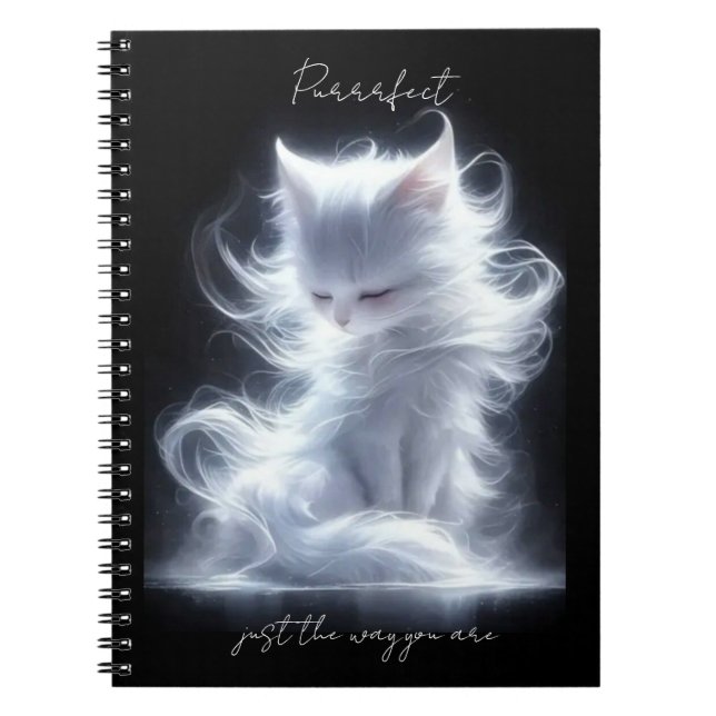 Cuaderno Purrrfect de gato blanco (Frente)