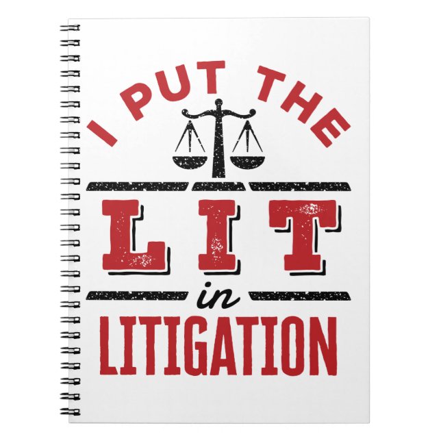 Cuaderno Puse la luz en juicio del litigante de litigante (Frente)