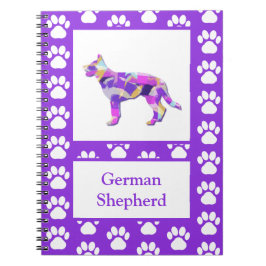 Cuaderno PY&B de la pastora alemana cute Mascota Silhouette