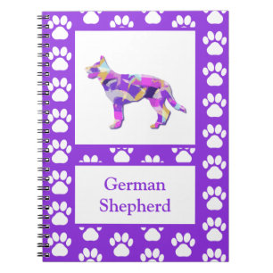 Cuaderno PY&B de la pastora alemana cute Mascota Silhouette