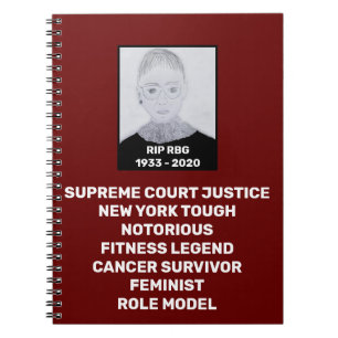 Cuaderno QEPD Ruth Bader Ginsburg Tributo Crimson