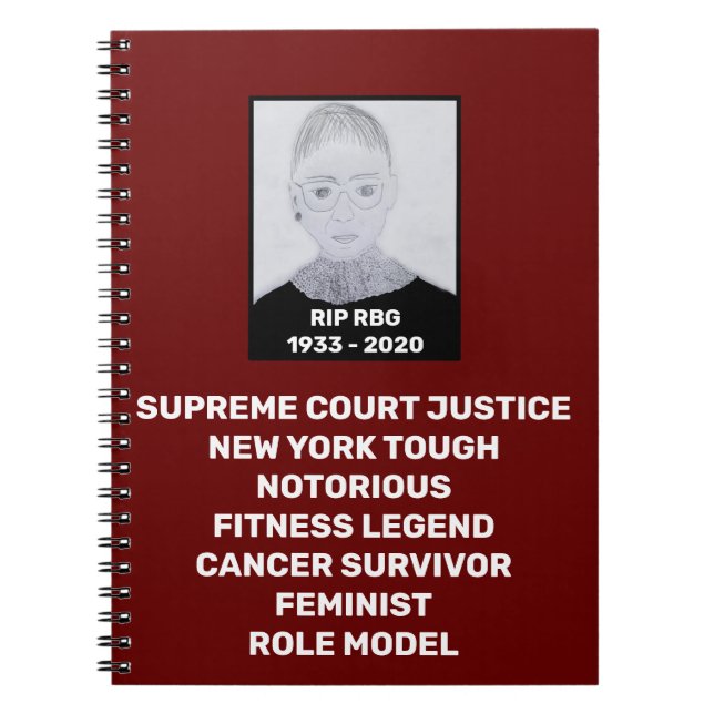 Cuaderno QEPD Ruth Bader Ginsburg Tributo Crimson (Frente)