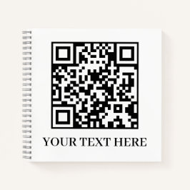 Cuaderno QR Blanco | Texto personalizado minimalista limpio