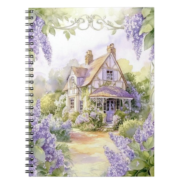 Cuaderno Quaint Cottage con Lilacs (Frente)