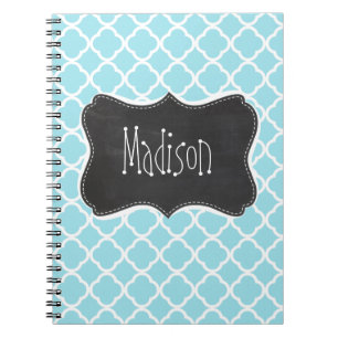 Cuaderno Quatrefoil azul de Blizzard; aspecto de pizarra vi