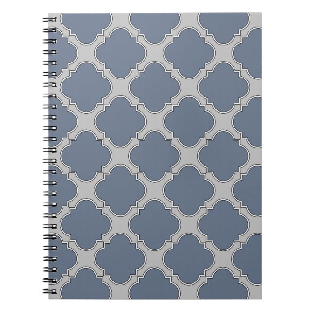 Cuaderno Quatrefoil azul-gris (Frente)