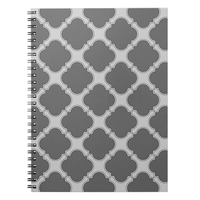 Cuaderno Quatrefoil en tonos grises (Frente)