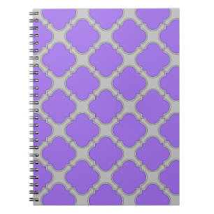 Cuaderno Quatrefoil púrpura y gris