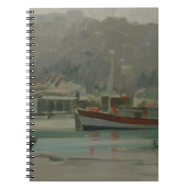 Cuaderno Quay del pescador gris del día (Frente)