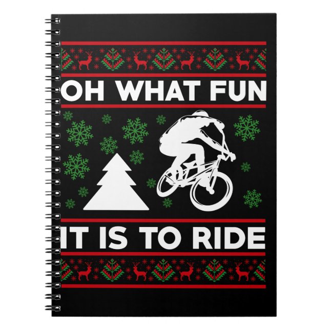 Cuaderno Qué divertido es andar en bicicleta Navidad (Frente)