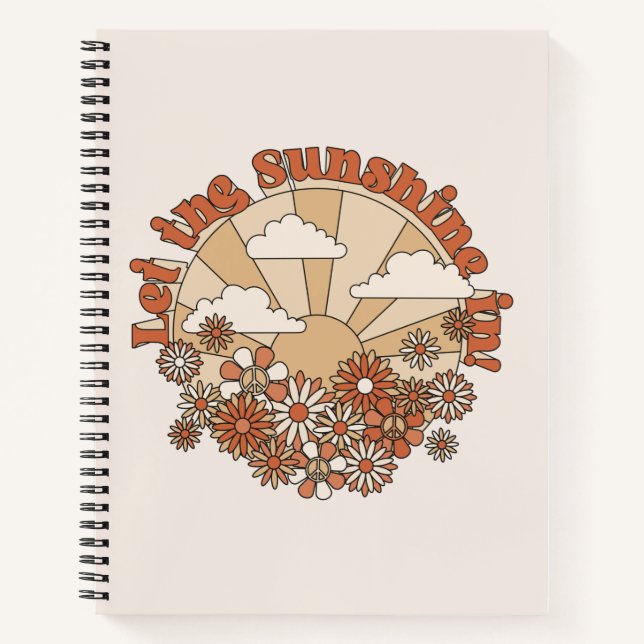 Cuaderno Que el sol brille en las flores hippie de Groovy D (Anverso)