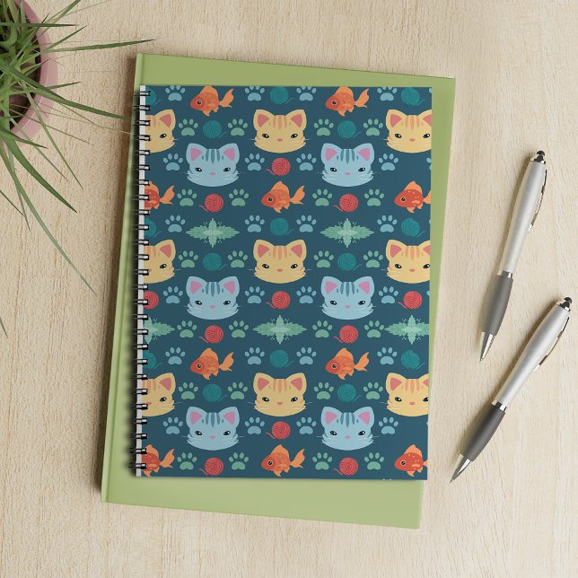 Cuaderno ¿Qué es Cool, Kitty Cat en Azul y Amarillo (Subido por el creador)
