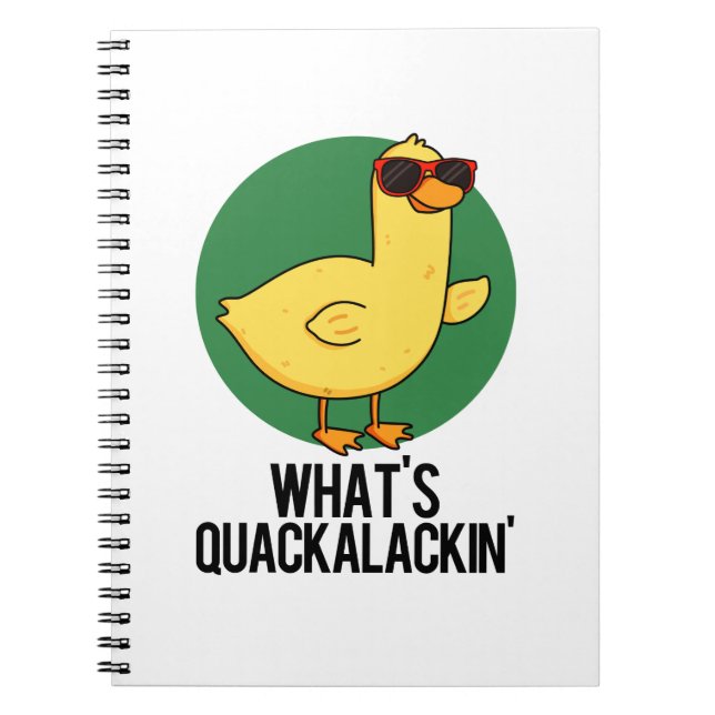 Cuaderno ¿Qué es Quackalackin Gracioso Pun Pato? (Frente)