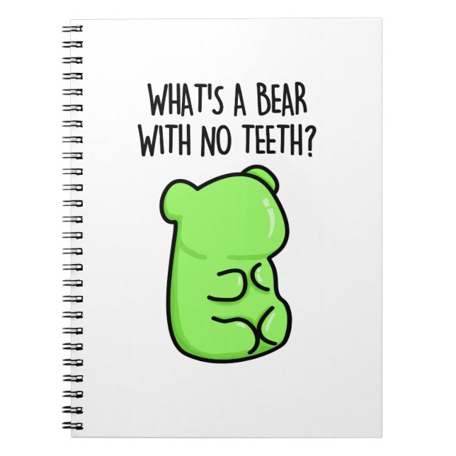 Cuaderno ¿Qué es un oso sin dientes? Chiste divertido de os (Frente)