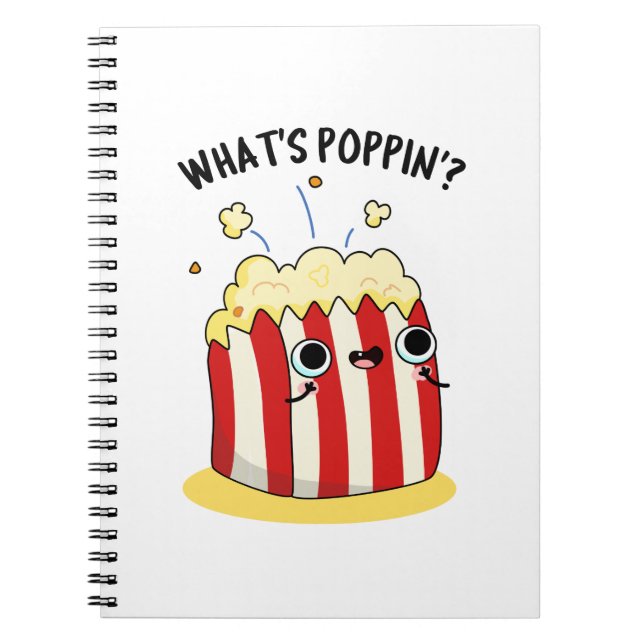 Cuaderno ¿Qué está sonando Chiste de palomitas de maíz dive (Frente)