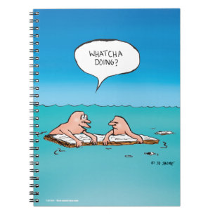 Cuaderno ¿Qué estás haciendo? Divertido cartoon de naufragi
