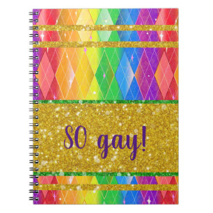 Cuaderno ¡Qué gay! Estilo de orgullo gay del arcoiris purpu