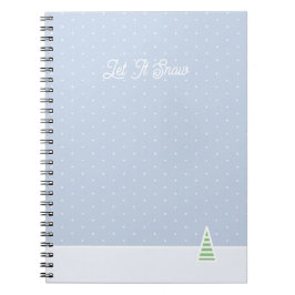 Cuaderno Que Nieva Pequeños Puntos De Polka Azul De Hielo D