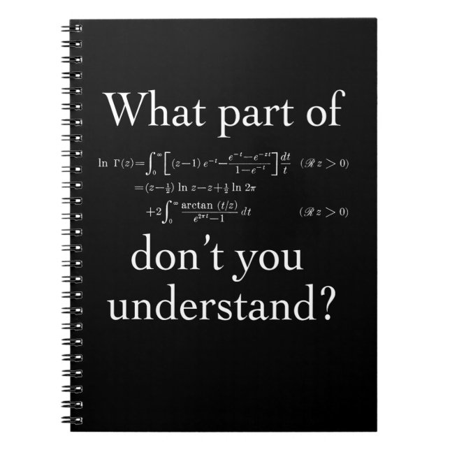 Cuaderno Qué parte de... Blanco sobre oscuro (Frente)