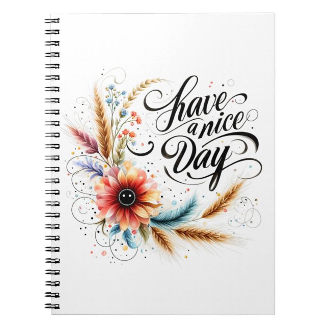 Cuaderno Que tenga un buen día floral (Frente)
