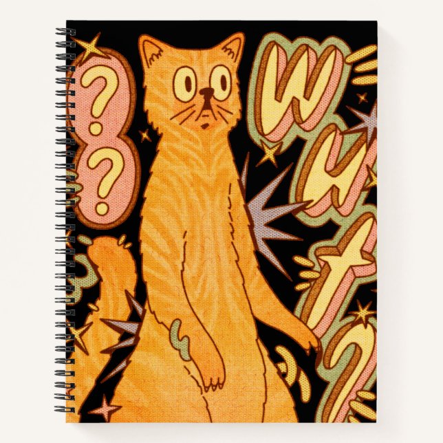 Cuaderno ¿Qué? / Un Ilustracion de gato Naranja (Anverso)