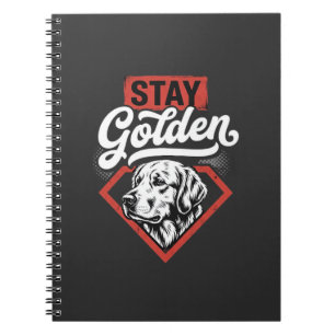 Cuaderno Quédate dorado Retriever dorado perro retro