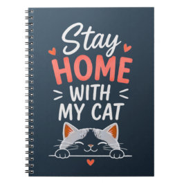 Cuaderno Quédate en casa con mi gato Introvertido acogedor 