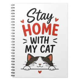 Cuaderno Quédate en casa con mi gato Introvertido acogedor 