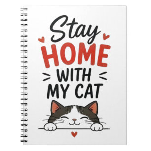 Cuaderno Quédate en casa con mi gato Introvertido acogedor