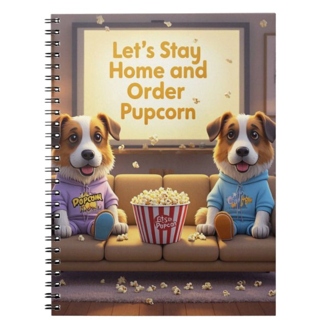 Cuaderno Quedémonos en casa y ordenemos perros de caricatur (Frente)