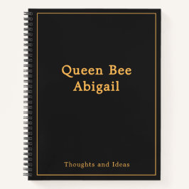 Cuaderno Queen Bee [Nombre] Negro y Amarillo