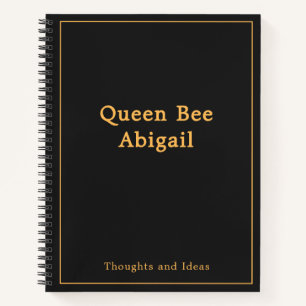 Cuaderno Queen Bee [Nombre] Negro y Amarillo