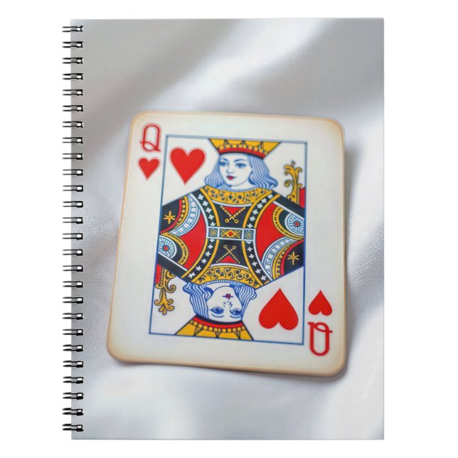 Cuaderno Queen of Hearts On White Satin Fabric (Frente)