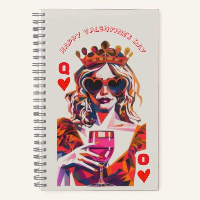 Cuaderno Queen of Hearts Pop Art Spiral Notebook (Anverso)