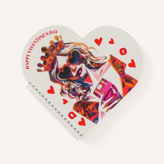 Cuaderno Queen of Hearts Pop Art Spiral Notebook (Anverso)