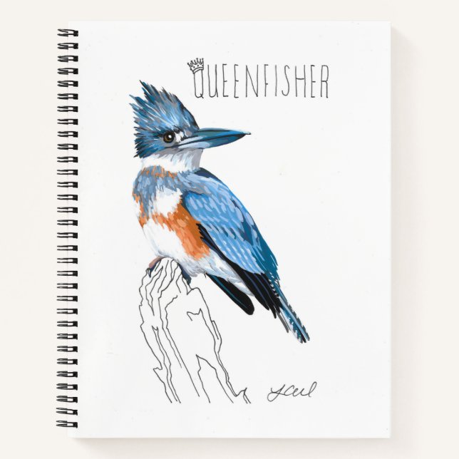 Cuaderno Queenfisher (Kingfisher Belted) (Anverso)