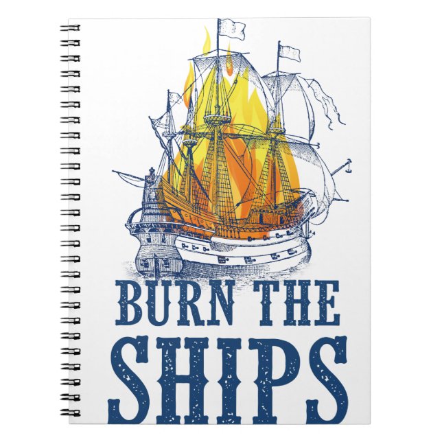 Cuaderno Quemar barcos, arte de fans del Rey y el País (Frente)
