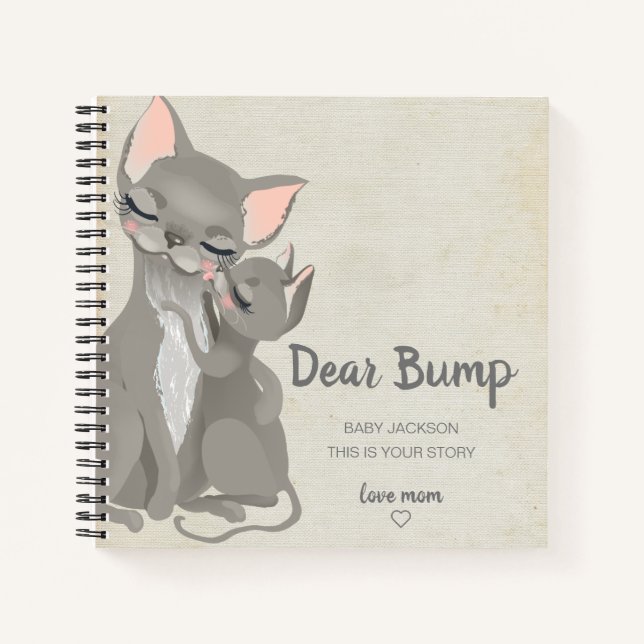 Cuaderno Querido Bump Kitten Keepsake Pregnaga Journal (Anverso)