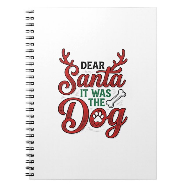 Cuaderno Querido Santa Fue El Perro Camiseta De Navidad Dis (Frente)