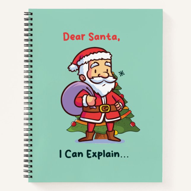 Cuaderno Querido Santa, Puedo Explicar – Divertida Navidad (Anverso)